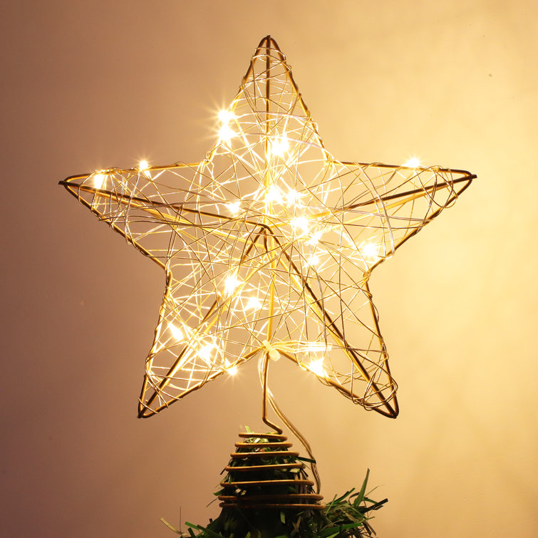 Lighted christmas tree deals star